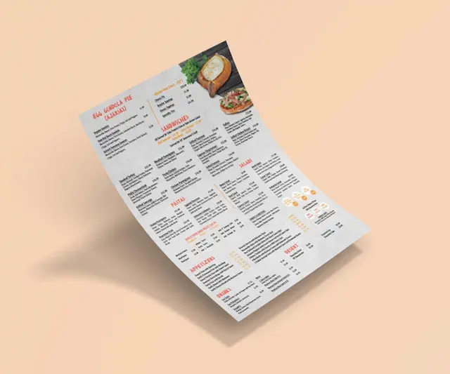 A3 Double Sided Menu - 250gsm Silk (Matt or Gloss Laminate)